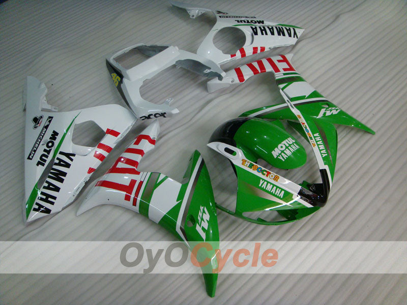 Kit de carénages injectés pour YZF-R6 03-04 - Vert, Blanc - FIAT #OYO87905807