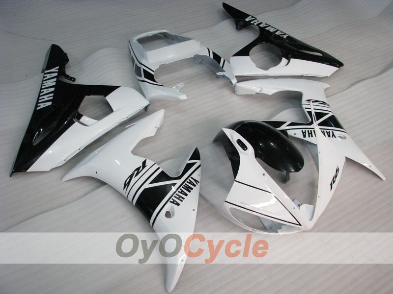 Kit de carénages injectés pour YZF-R6 03-04 - Blanc, Noir - Style d'origine #OYO87905808