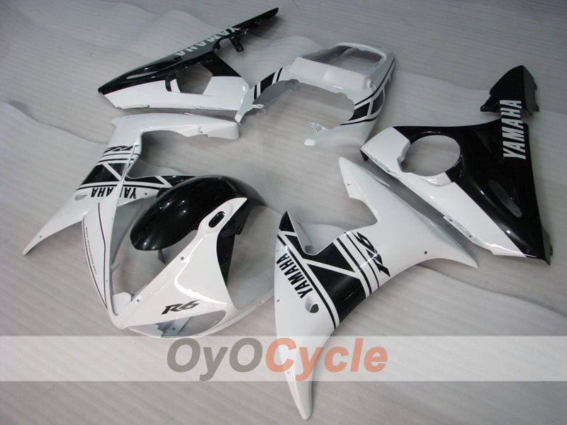 Kit de carénages injectés pour YZF-R6 03-04 - Blanc, Noir - Style d'origine #OYO87905808