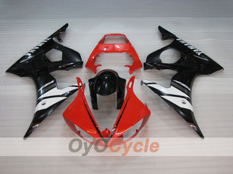 Kit de carénages injectés pour YZF-R6 03-04 - Rouge, Noir - Style d'origine #OYO87905809