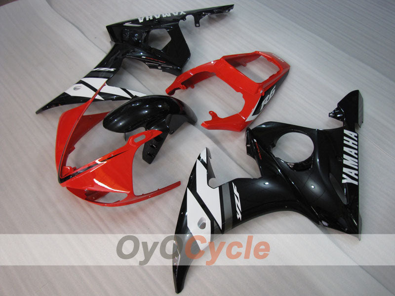 Kit de carénages injectés pour YZF-R6 03-04 - Rouge, Noir - Style d'origine #OYO87905809