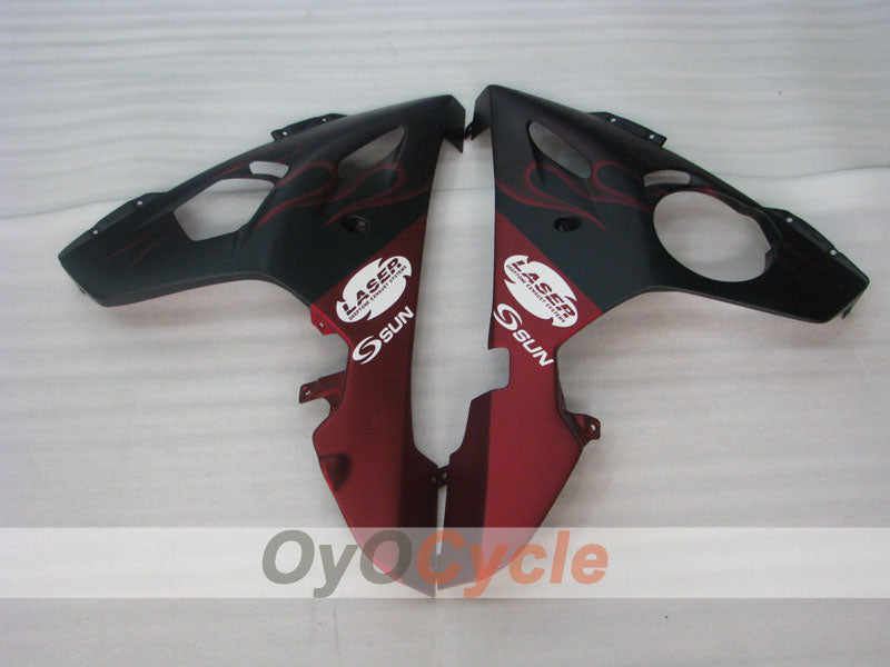 Kit de carénage à injection pour YZF-R6 05 - Rouge, noir, mat - Flamme #OYO87905856