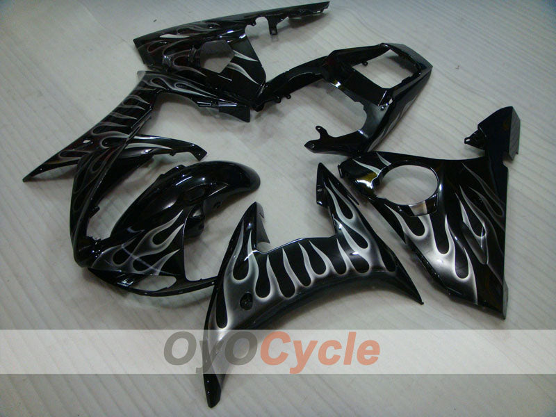 Kit de carénages injectés pour YZF-R6 03-04 - Noir - Flamme #OYO87905814