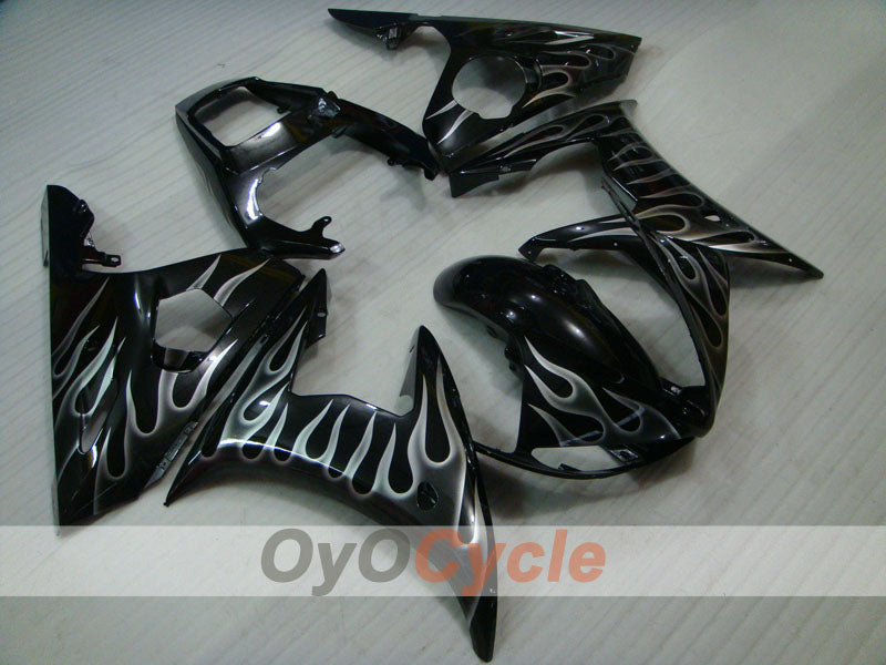 Kit de carénages injectés pour YZF-R6 03-04 - Noir - Flamme #OYO87905814