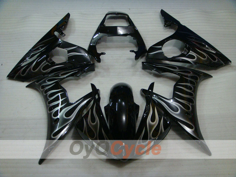 Kit de carénages injectés pour YZF-R6 03-04 - Noir - Flamme #OYO87905814