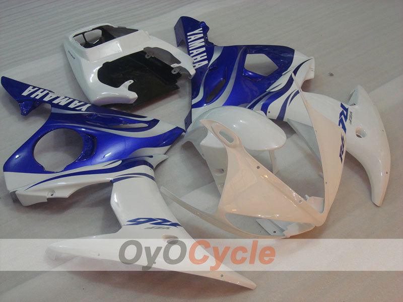 Kit de carénages injectés pour YZF-R6 03-04 - Bleu, Blanc - Style d'origine #OYO87905815