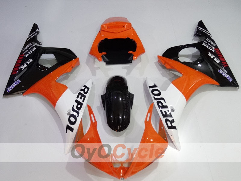 Kit de carénage injection pour YZF-R6 03-04 - Orange, blanc, noir - Repsol #OYO87905819
