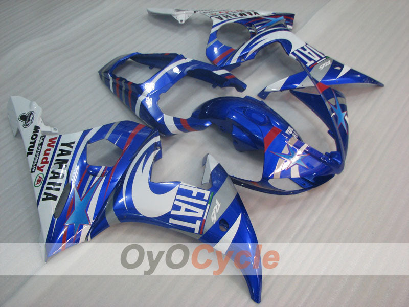 Kit de carénage injection pour YZF-R6 03-04 - Bleu, blanc - FIAT #OYO87905820