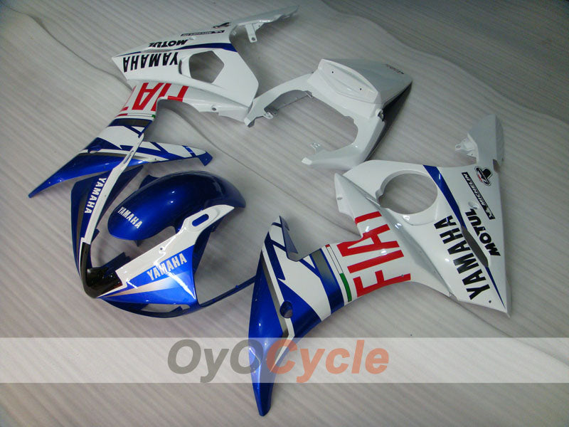 Kit de carénage à injection pour YZF-R6 05 - Bleu, Blanc - DUNLOP, FIAT, MOTUL #OYO87905867