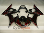 Kit de carénage injection pour YZF-R6 03-04 - Rouge, noir - Flamme #OYO87905826