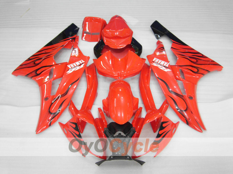 Kit de carénage à injection pour YZF-R6 06-07 - Rouge, Noir - Flamme #OYO87905878