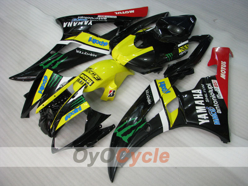 Kit de carénage à injection pour YZF-R6 06-07 - Rouge, Jaune, Noir - Monster #OYO87905879