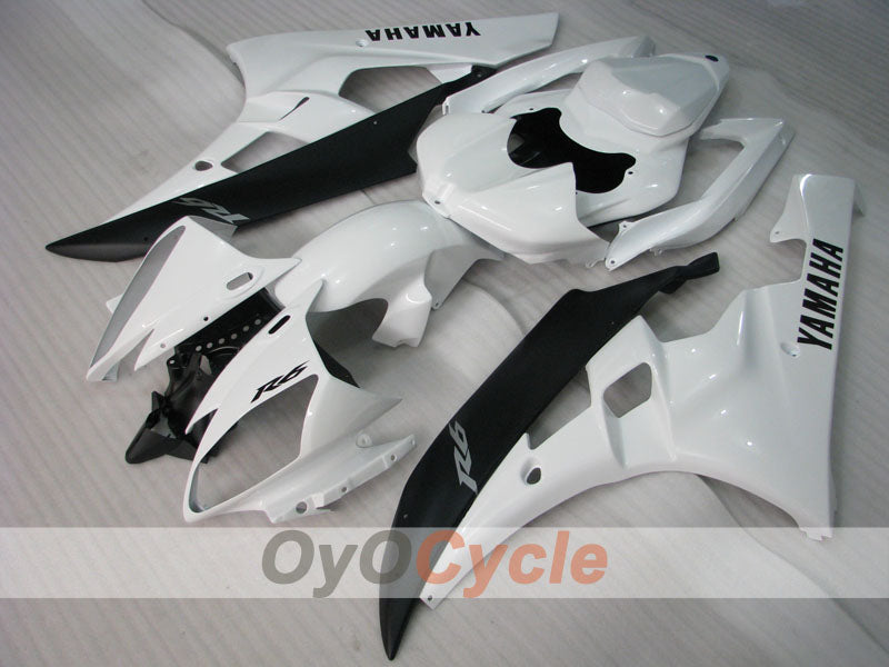 Kit de carénage à injection pour YZF-R6 06-07 - Blanc, noir - Style usine #OYO87905885
