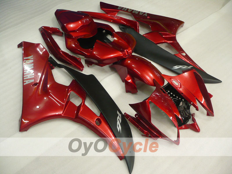 Kit de carénage à injection pour YZF-R6 06-07 - Rouge, noir - Style usine #OYO87905886