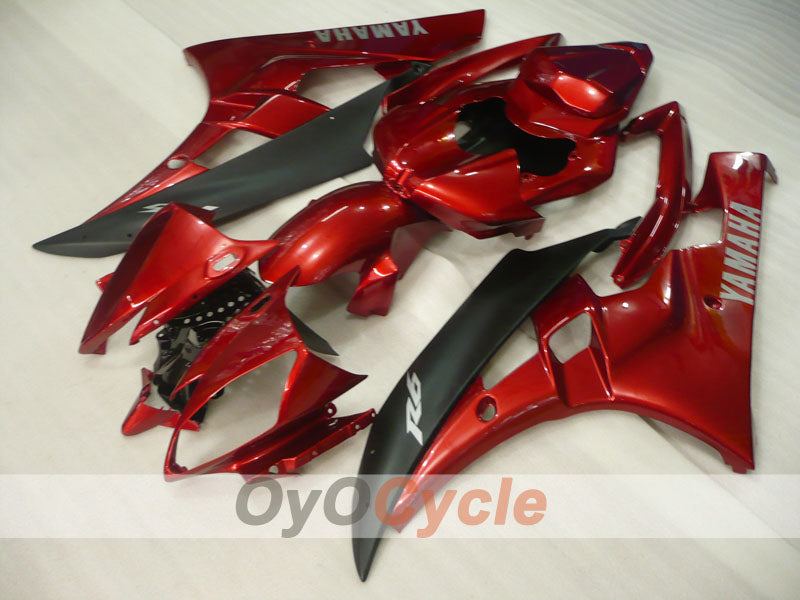 Kit de carénage à injection pour YZF-R6 06-07 - Rouge, noir - Style usine #OYO87905886