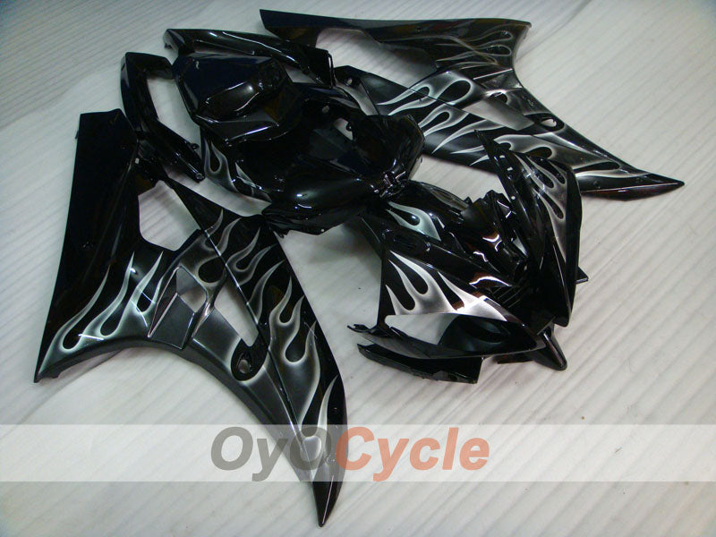 Kit de carénage à injection pour YZF-R6 06-07 - Noir - Flamme #OYO87905888