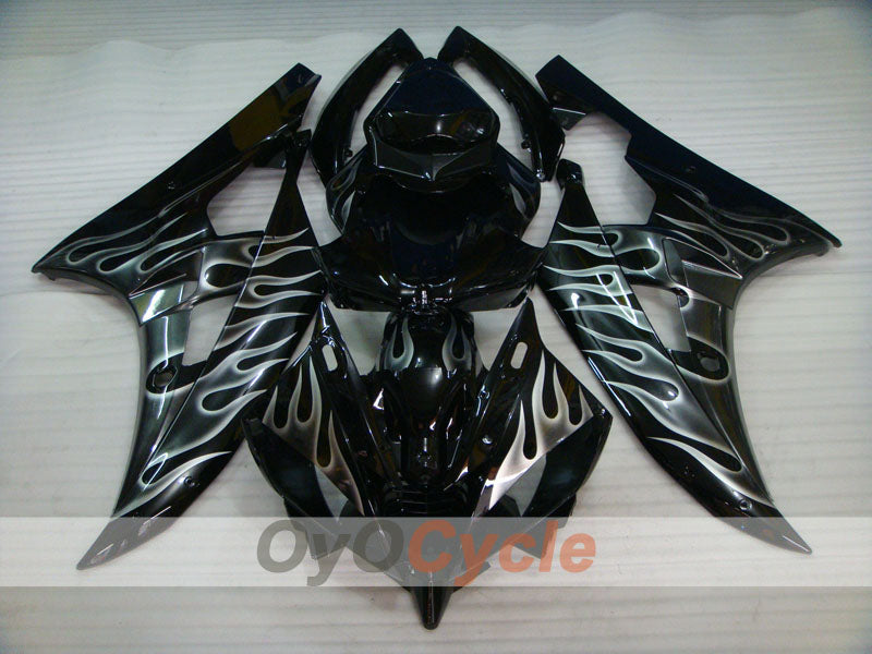 Kit de carénage à injection pour YZF-R6 06-07 - Noir - Flamme #OYO87905888