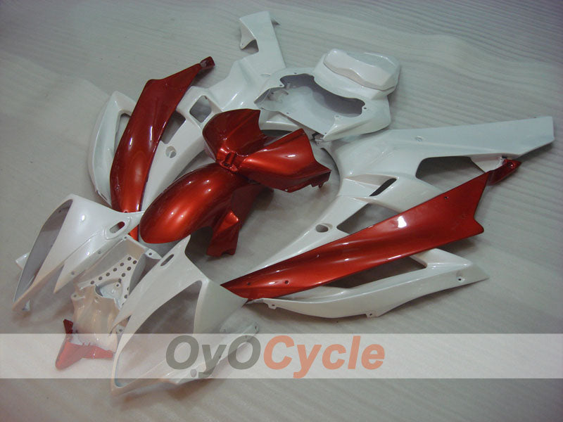 Kit de carénage à injection pour YZF-R6 06-07 - Rouge, blanc - Style usine #OYO87905889