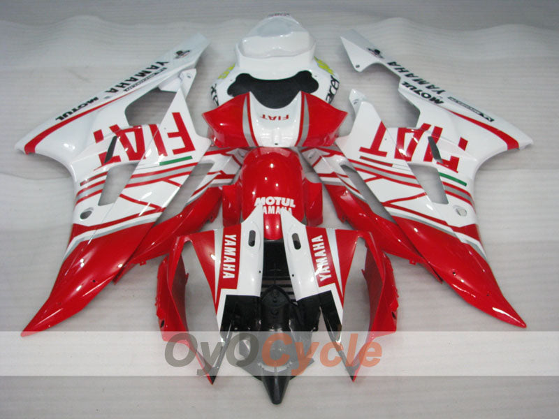 Kit de carénage à injection pour YZF-R6 06-07 - Rouge, Blanc - FIAT #OYO87905892