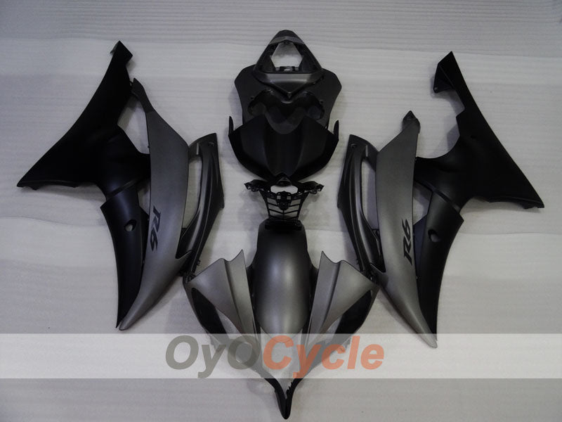 Kit de carénage à injection pour YZF-R6 08-16 - Noir, gris, mat - Style usine #OYO87905927