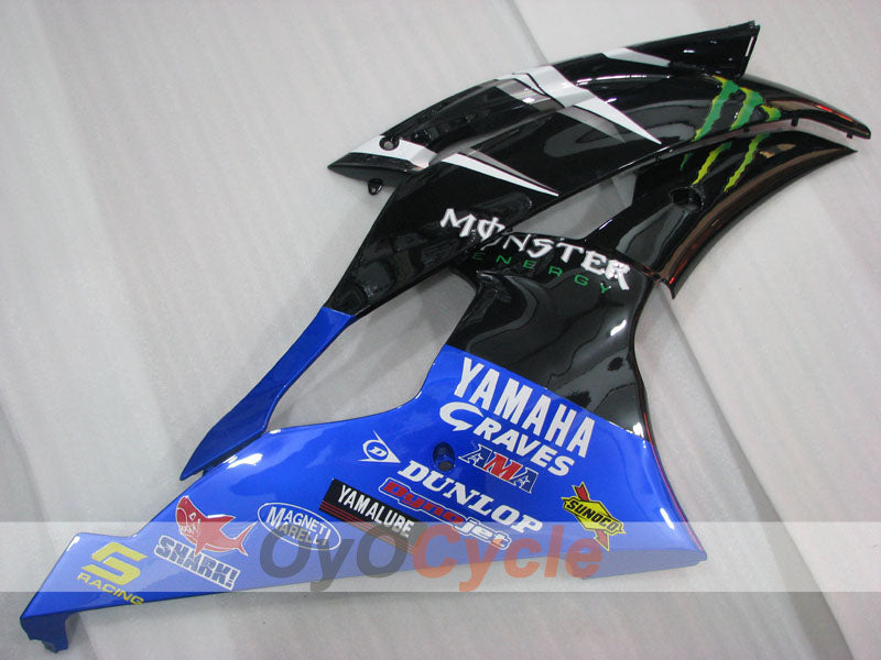 Kit de carénage à injection pour YZF-R6 08-16 - Bleu, Noir - Monster #OYO87905932
