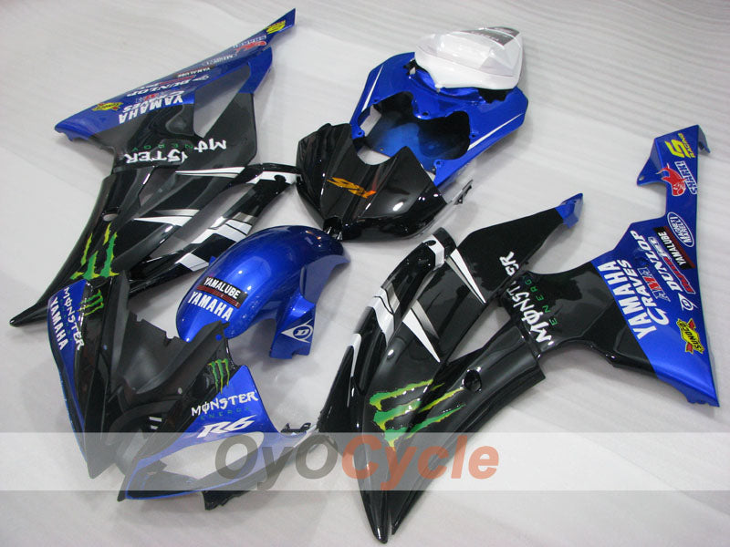Kit de carénage à injection pour YZF-R6 08-16 - Bleu, Noir - Monster #OYO87905932