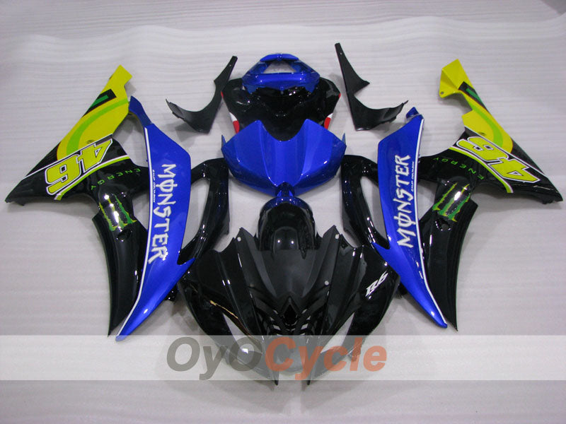 Kit de carénage à injection pour YZF-R6 08-16 - Bleu, Noir - Monster #OYO87905933