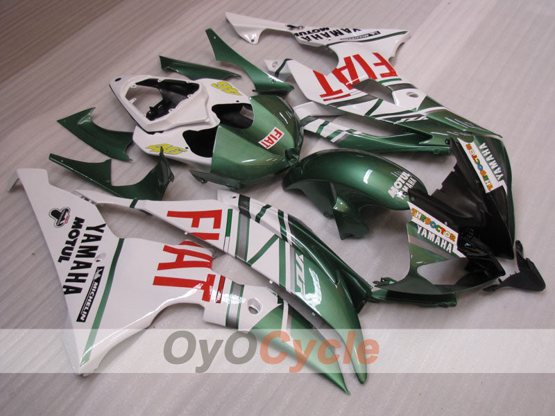 Kit de carénage injecté pour YZF-R6 08-16 - Vert armée, Blanc - FIAT #OYO87905943