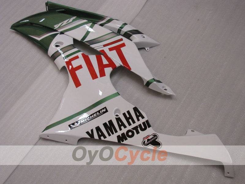 Kit de carénage injecté pour YZF-R6 08-16 - Vert armée, Blanc - FIAT #OYO87905943