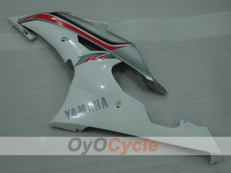 Kit de carénage injecté pour YZF-R6 08-16 - Blanc, Argent - Style d'origine #OYO87905946