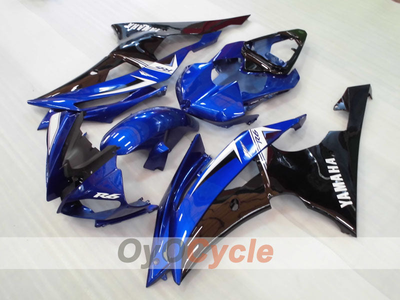 Kit de carénage injecté pour YZF-R6 08-16 - Bleu, Noir - Style d'origine #OYO87905947