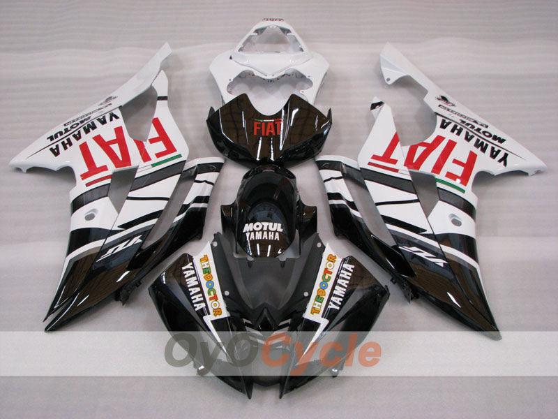 Kit de carénage injecté pour YZF-R6 08-16 - Blanc, Noir - FIAT #OYO87905948
