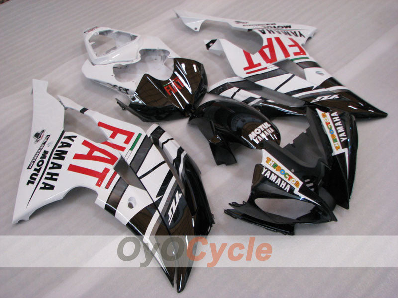 Kit de carénage injecté pour YZF-R6 08-16 - Blanc, Noir - FIAT #OYO87905948