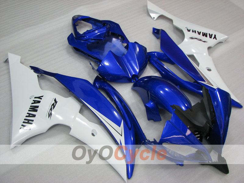 Kit de carénage injecté pour YZF-R6 08-16 - Bleu, Blanc - Style d'origine #OYO87905954