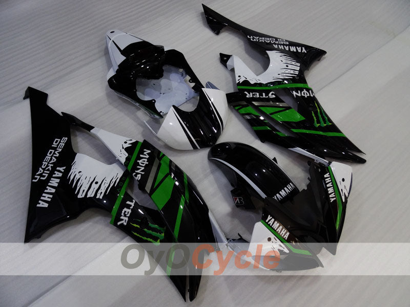 Kit de carénage à injection pour YZF-R6 08-16 - Vert, Blanc, Noir - Monster #OYO87905963