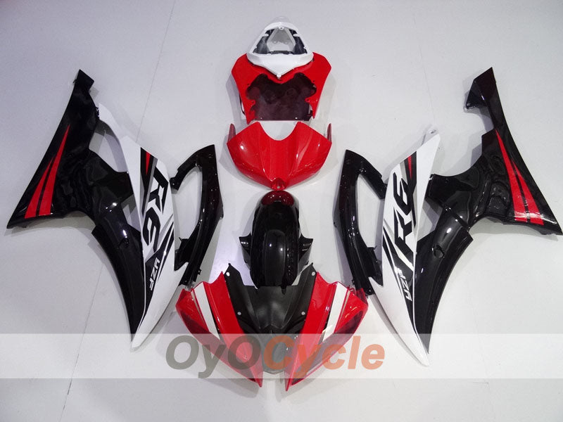 Kit de carénage à injection pour YZF-R6 08-16 - Rouge, Blanc, Noir - Style d'origine #OYO87905964