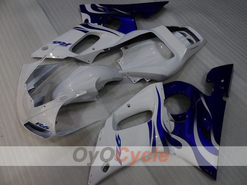 Kit de carénages à injection pour YZF-R6 98-02 - Bleu, Blanc - Style usine #OYO87905976