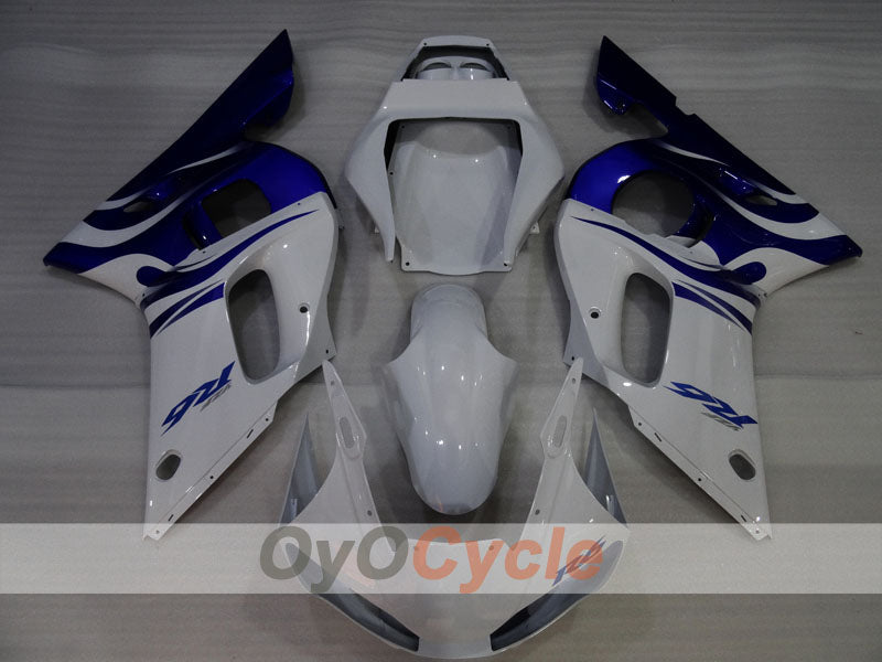 Kit de carénages à injection pour YZF-R6 98-02 - Bleu, Blanc - Style usine #OYO87905976