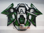 Kit de carénages à injection pour YZF-R6 98-02 - Vert, Noir - Flamme #OYO87905977