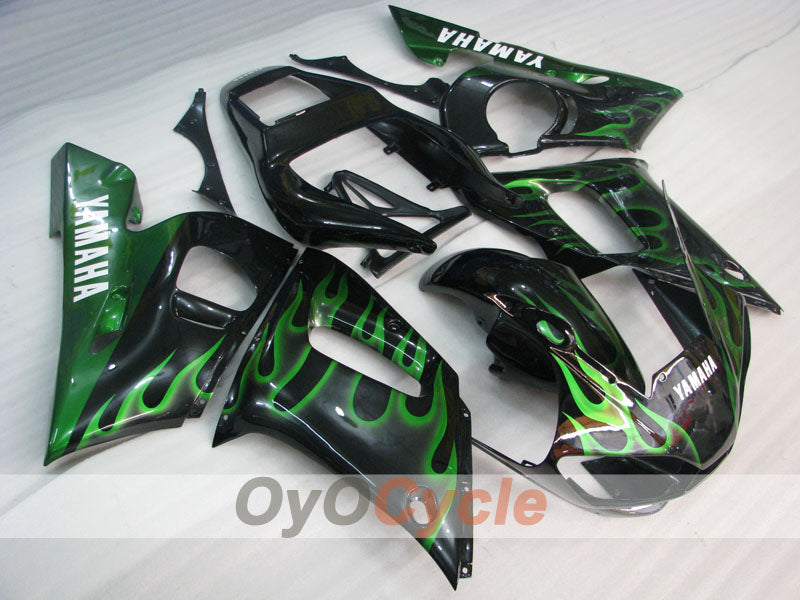 Kit de carénages à injection pour YZF-R6 98-02 - Vert, Noir - Flamme #OYO87905977