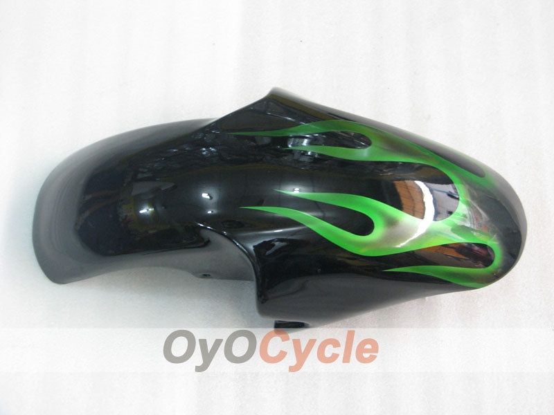 Kit de carénages à injection pour YZF-R6 98-02 - Vert, Noir - Flamme #OYO87905977