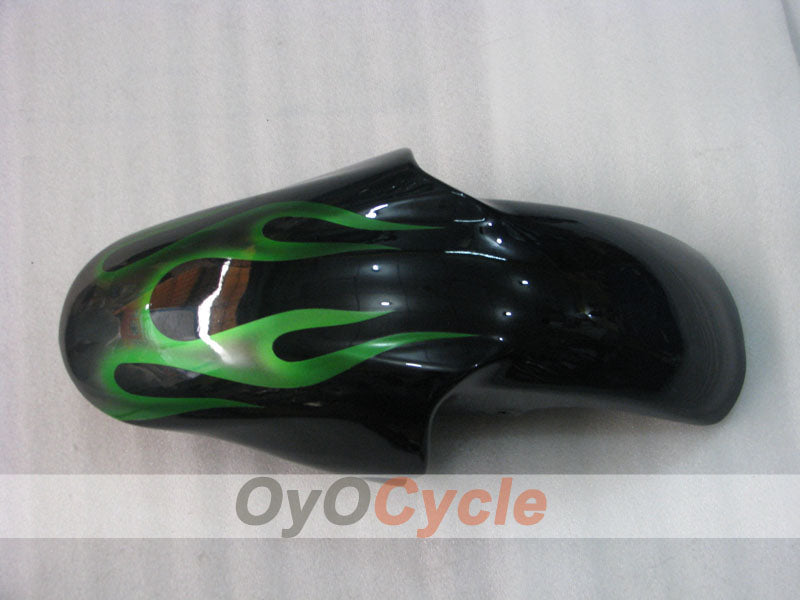 Kit de carénages à injection pour YZF-R6 98-02 - Vert, Noir - Flamme #OYO87905977