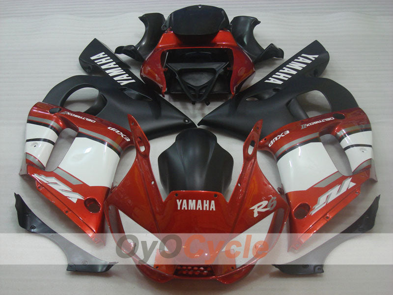 Kit de carénage à injection pour YZF-R6 98-02 - Rouge, Blanc, Noir - Style d'origine #OYO87905986