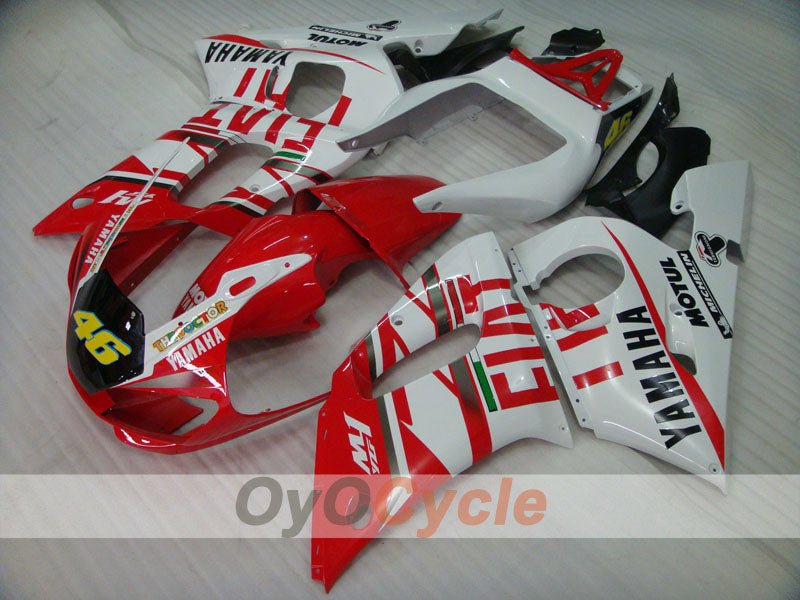 Kit de carénage injecté pour YZF-R6 98-02 - Rouge, blanc - FIAT #OYO87905993