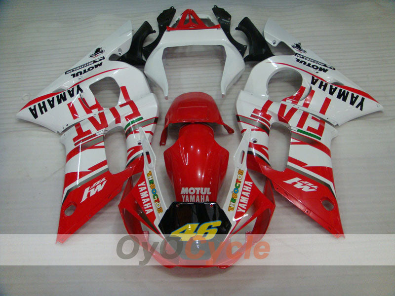 Kit de carénage injecté pour YZF-R6 98-02 - Rouge, blanc - FIAT #OYO87905993