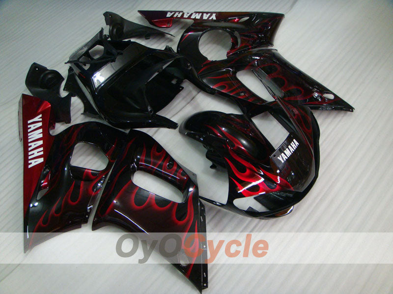 Kit de carénage injecté pour YZF-R6 98-02 - Rouge, noir - Flamme #OYO87905994 Image principale du produit