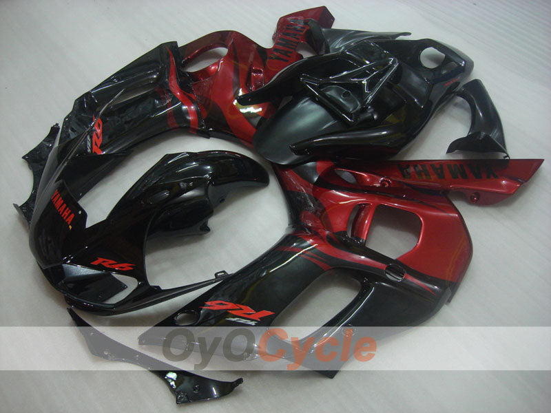 Kit de carénage injecté pour YZF-R6 98-02 - Rouge, noir - Style d'usine #OYO87905996