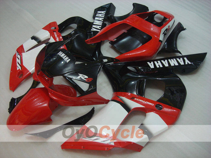 Kit de carénage injecté pour YZF-R6 98-02 - Rouge, blanc, noir - Style d'usine #OYO87905997