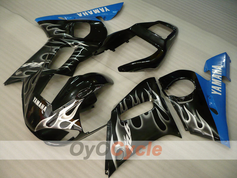 Kit de carénage injecté pour YZF-R6 98-02 - Bleu, noir - Flamme #OYO87905999