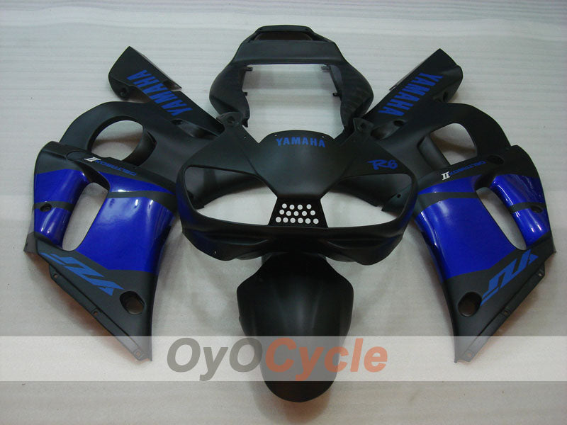 Kit de carénage injecté pour YZF-R6 98-02 - Bleu, noir, mat - Style d'usine #OYO87906002